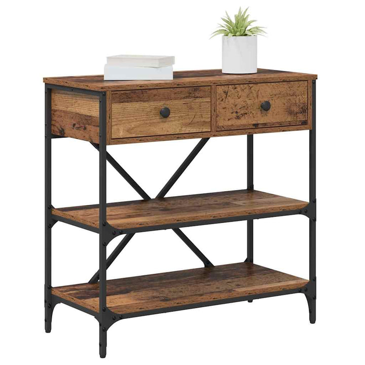 Konsolbord Med Låda Med Hylla Brun 75 X 34,5 X 75 Cm Trä