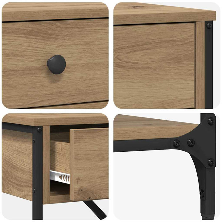Konsolbord Med Låda Med Hylla Brun 75 X 34,5 X 75 Cm Trä
