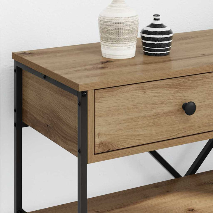 Konsolbord Med Låda Med Hylla Brun 75 X 34,5 X 75 Cm Trä