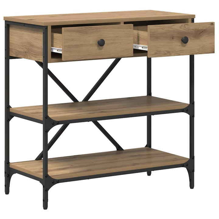 Konsolbord Med Låda Med Hylla Brun 75 X 34,5 X 75 Cm Trä