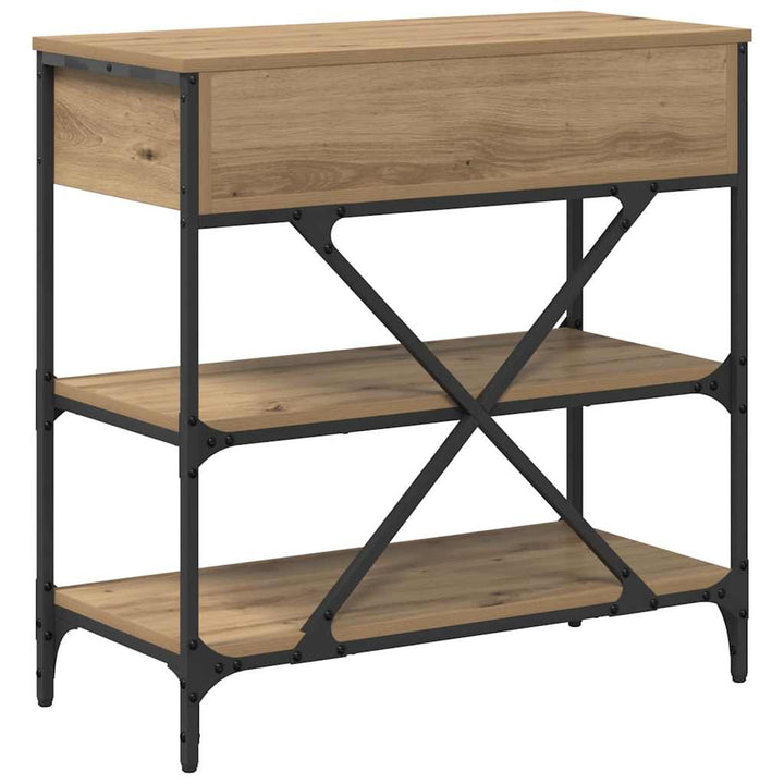 Konsolbord Med Låda Med Hylla Brun 75 X 34,5 X 75 Cm Trä