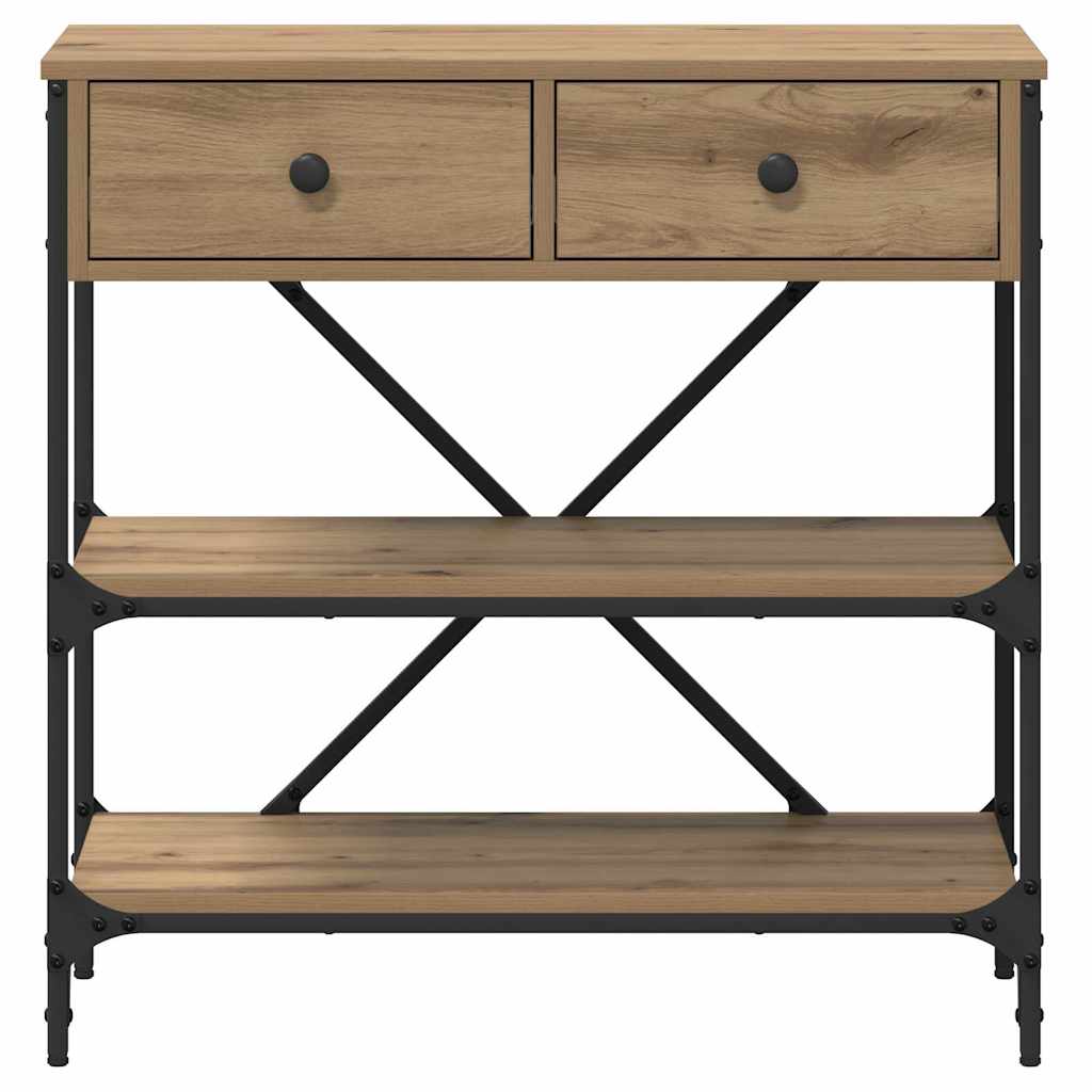 Konsolbord Med Låda Med Hylla Brun 75 X 34,5 X 75 Cm Trä