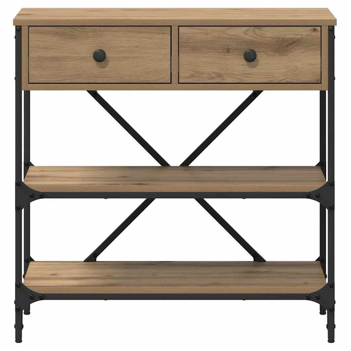 Konsolbord Med Låda Med Hylla Brun 75 X 34,5 X 75 Cm Trä