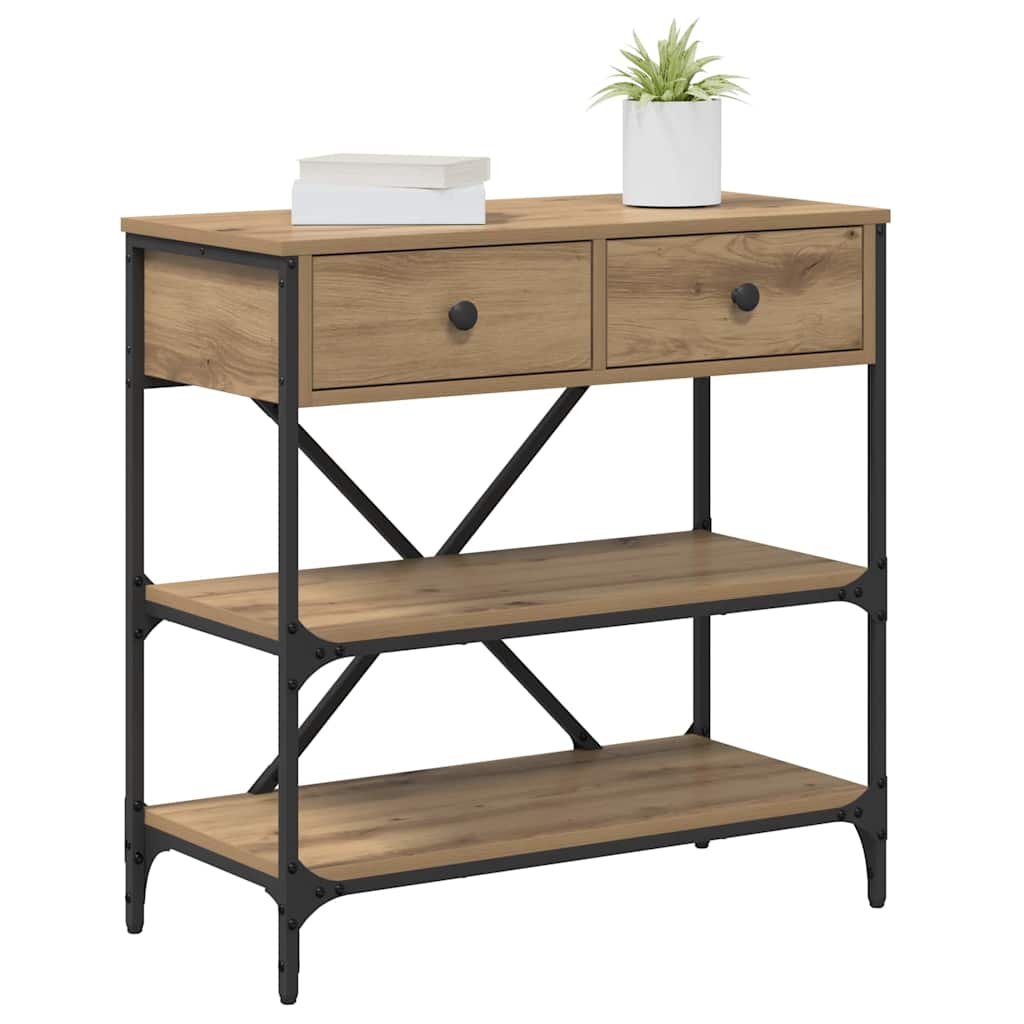 Konsolbord Med Låda Med Hylla Brun 75 X 34,5 X 75 Cm Trä