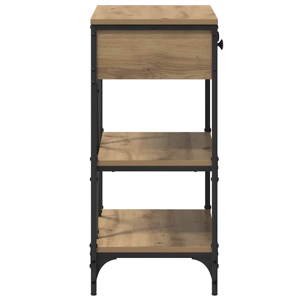 Konsolbord Med Låda Med Hylla Brun 75 X 34,5 X 75 Cm Trä