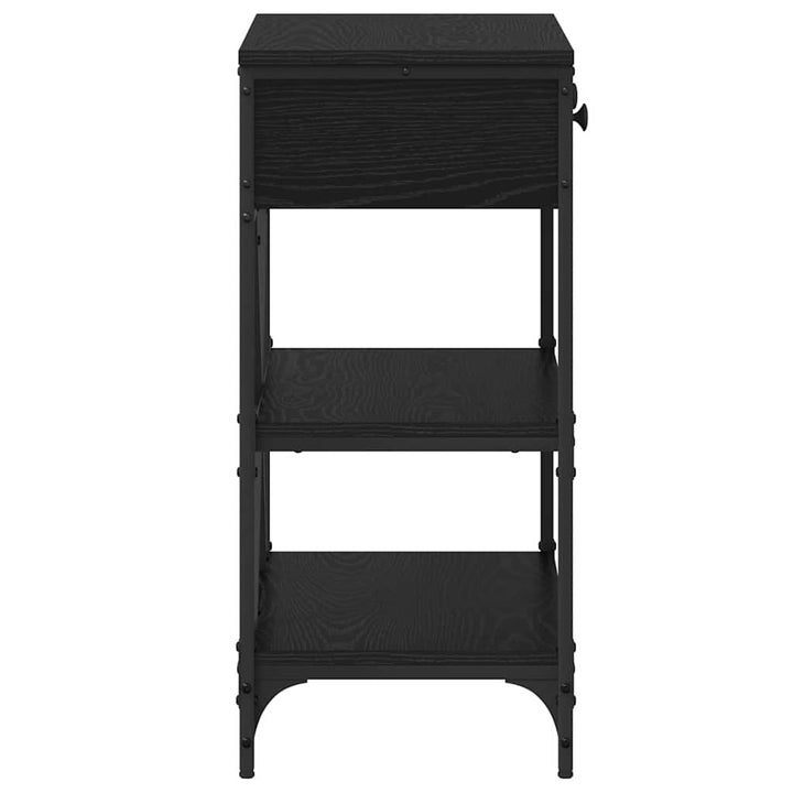 Konsolbord Med Låda Med Hylla Svart Ek 75 X 34,5 X 75 Cm Trä