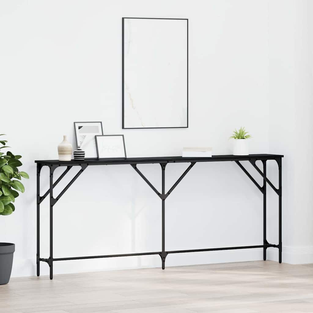 Konsolbord Svart Ek 180 X 23 X 75 Cm
