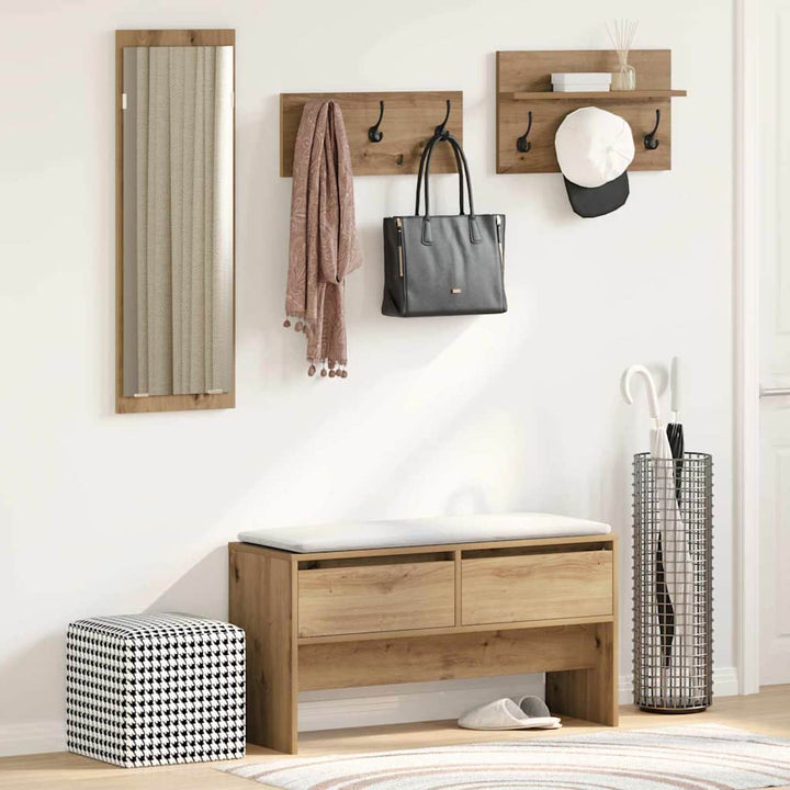 Hallmöbelset Med Låda 4 Pcs Artisan Ek Konstruerat Trä