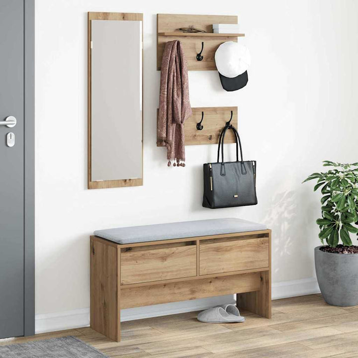 Hallmöbelset Med Låda 4 Pcs Artisan Ek Konstruerat Trä