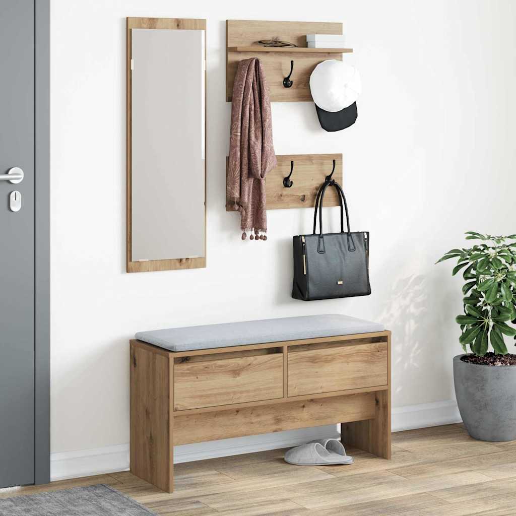 Hallmöbelset Med Låda 4 Pcs Artisan Ek Konstruerat Trä