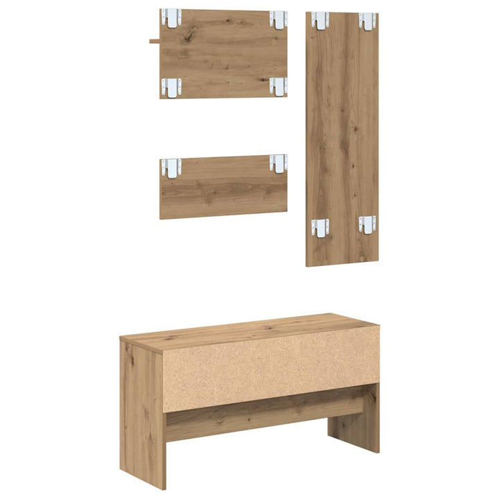 Hallmöbelset Med Låda 4 Pcs Artisan Ek Konstruerat Trä