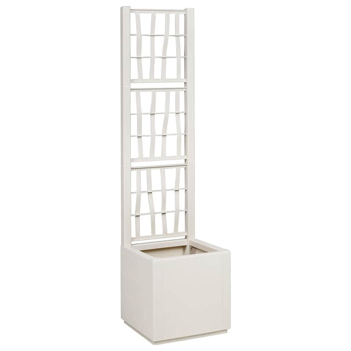 Trädgårdsplanterare Med Trellis Vit 36 X 36 X 140 Cm Pp