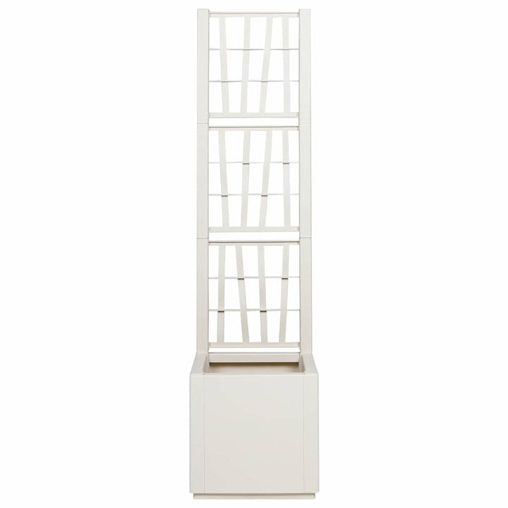 Trädgårdsplanterare Med Trellis Vit 36 X 36 X 140 Cm Pp
