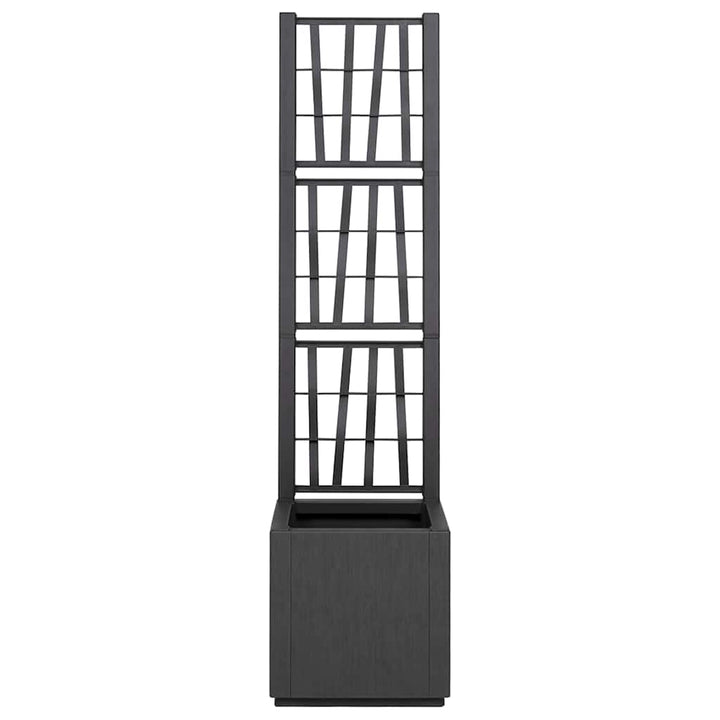 Trädgårdsplanterare Med Trellis Mörkgrå 36 X 36 X 140 Cm Pp