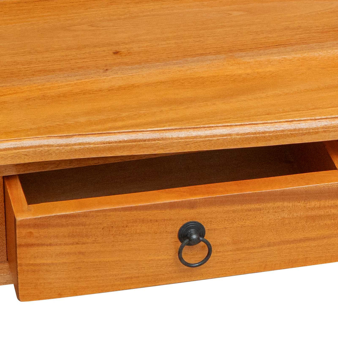 Konsolbord Naturfärg 115 X 32 X 76 Cm Massivt Mahognyträ