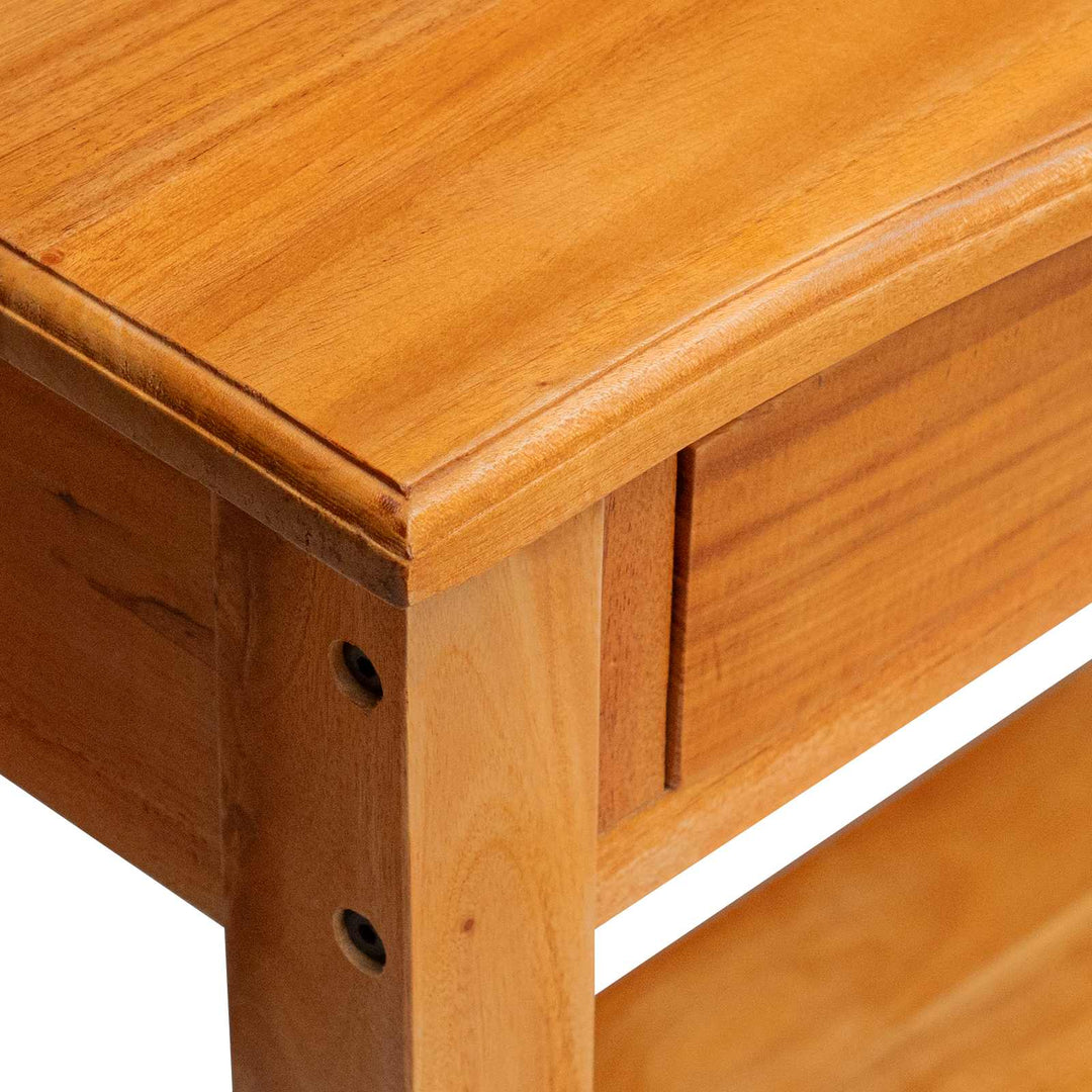 Konsolbord Naturfärg 115 X 32 X 76 Cm Massivt Mahognyträ