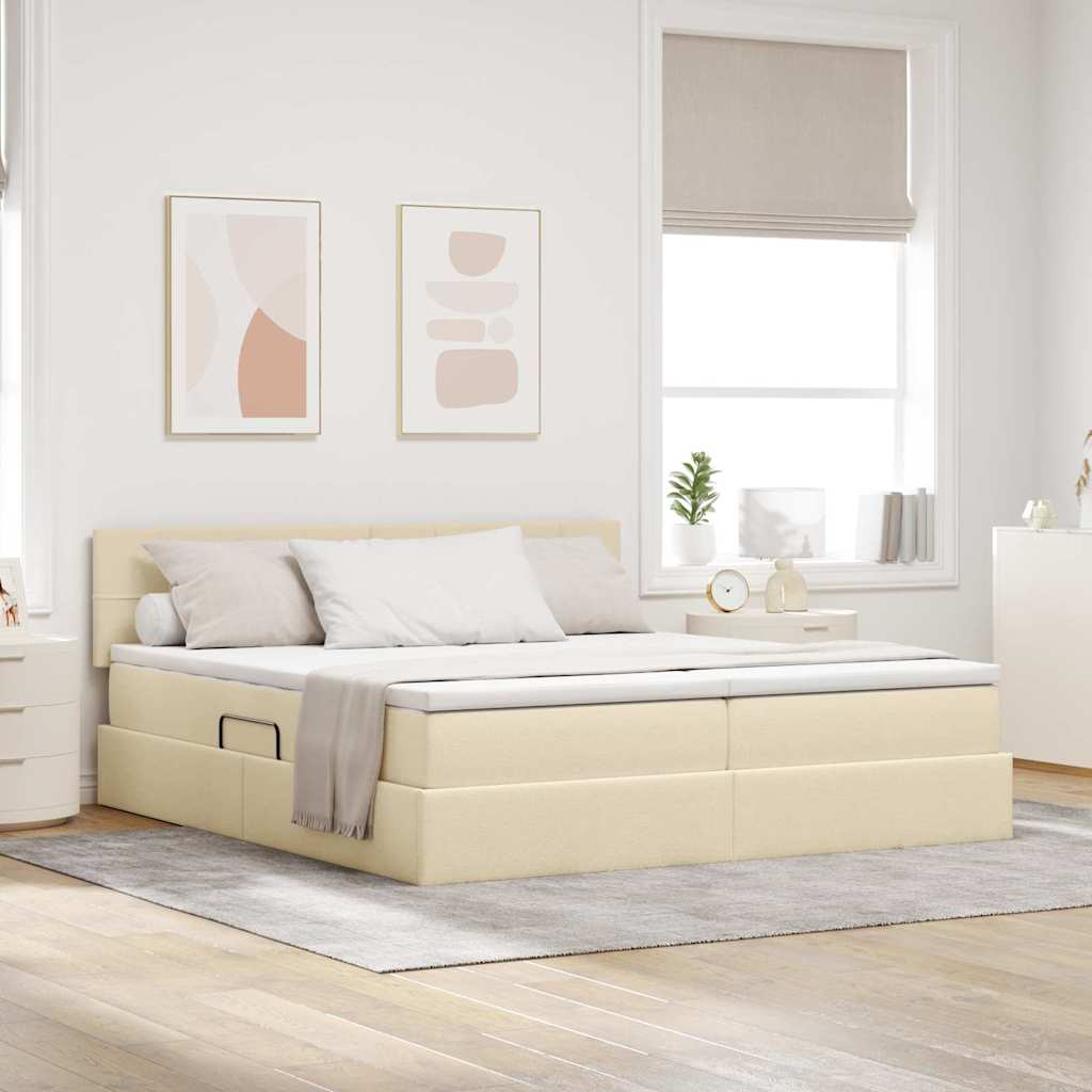 Led Förvaringssäng Med Madrass Tyg