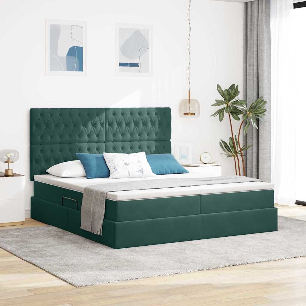 Förvaringssäng Med Huvudgavel Sammet