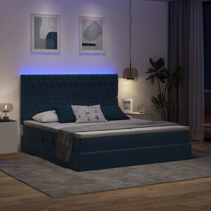 Led Förvaringssäng Med Madrass Sammet