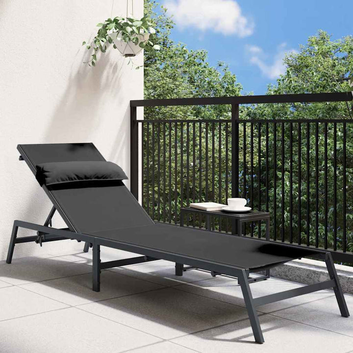 Solstol 1-Person Svart Och Anthracit 197 X 54 X 86 Cm Stål