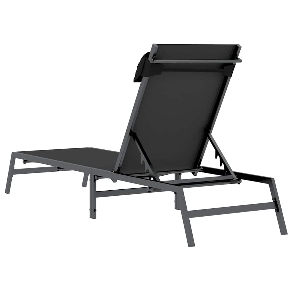 Solstol 1-Person Svart Och Anthracit 197 X 54 X 86 Cm Stål