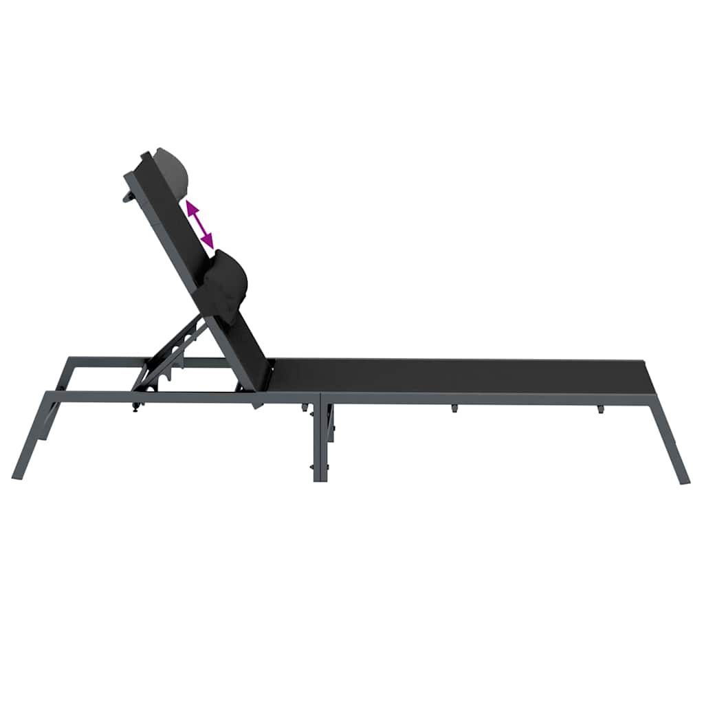 Solstol 1-Person Svart Och Anthracit 197 X 54 X 86 Cm Stål