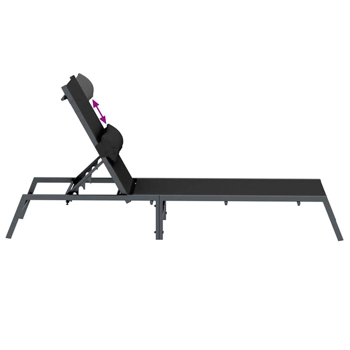 Solstol 1-Person Svart Och Anthracit 197 X 54 X 86 Cm Stål