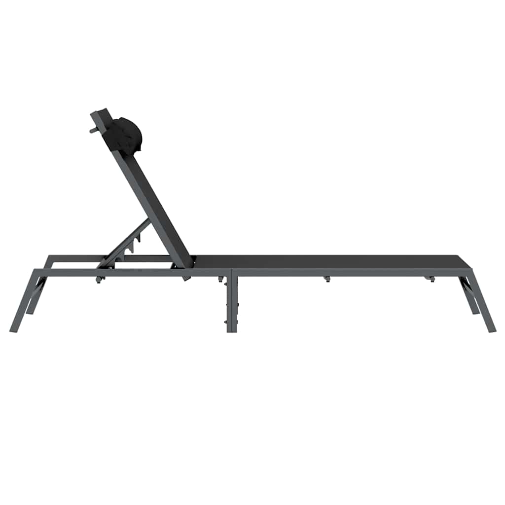 Solstol 1-Person Svart Och Anthracit 197 X 54 X 86 Cm Stål