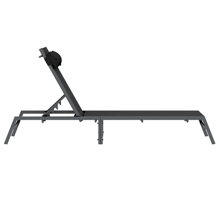 Solstol 1-Person Svart Och Anthracit 197 X 54 X 86 Cm Stål