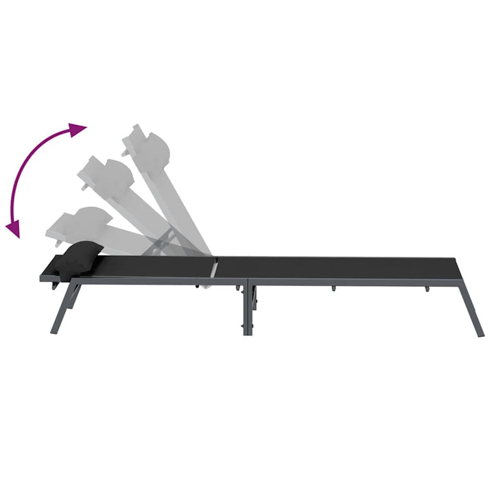 Solstolar 2-Person 3 Pcs Svart Och Anthracit Stål