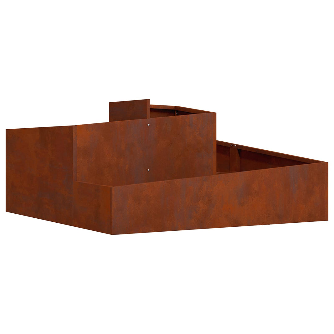 Trädgårdsplanterare Brun 100 X 100 X 50 Cm Väderbeständig Stål