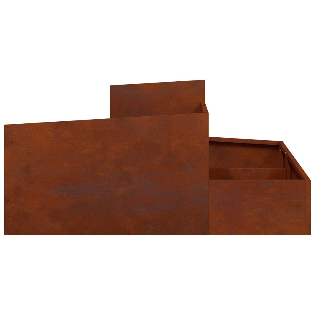 Trädgårdsplanterare Brun 100 X 100 X 50 Cm Väderbeständig Stål