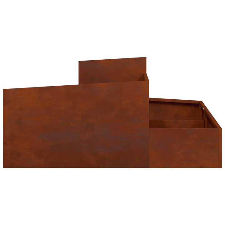 Trädgårdsplanterare Brun 100 X 100 X 50 Cm Väderbeständig Stål