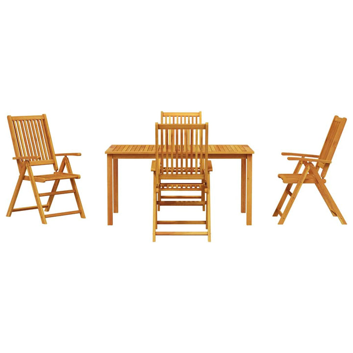 Trädgårdsmöbelset 5 Pcs Brun Massivt Akaciaträ