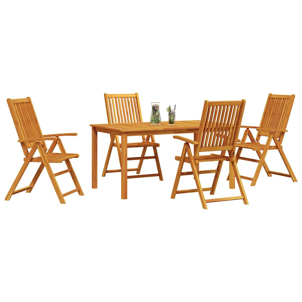 Trädgårdsmöbelset 5 Pcs Brun Massivt Akaciaträ