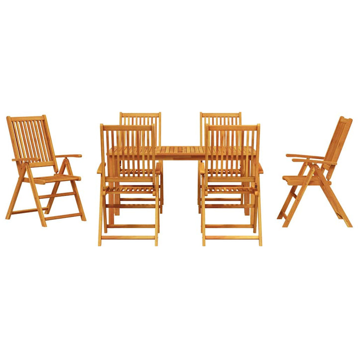 Trädgårdsmöbelset 7 Pcs Brun Massivt Akaciaträ