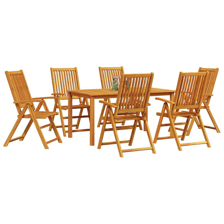 Trädgårdsmöbelset 7 Pcs Brun Massivt Akaciaträ