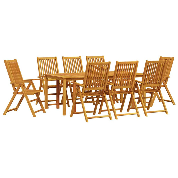 Trädgårdsmöbelset 9 Pcs Brun Massivt Akaciaträ