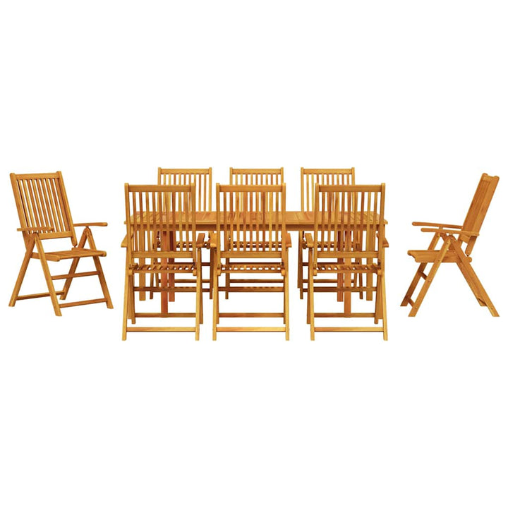 Trädgårdsmöbelset 9 Pcs Brun Massivt Akaciaträ