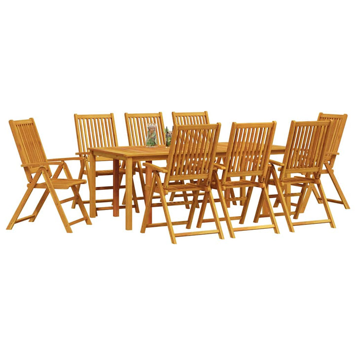 Trädgårdsmöbelset 9 Pcs Brun Massivt Akaciaträ