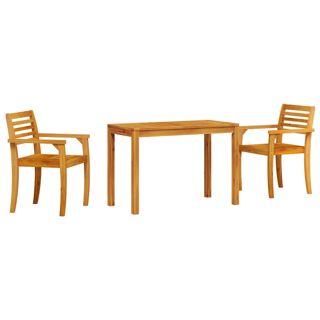 Trädgårdsmöbelset 3 Pcs Brun Massivt Akaciaträ