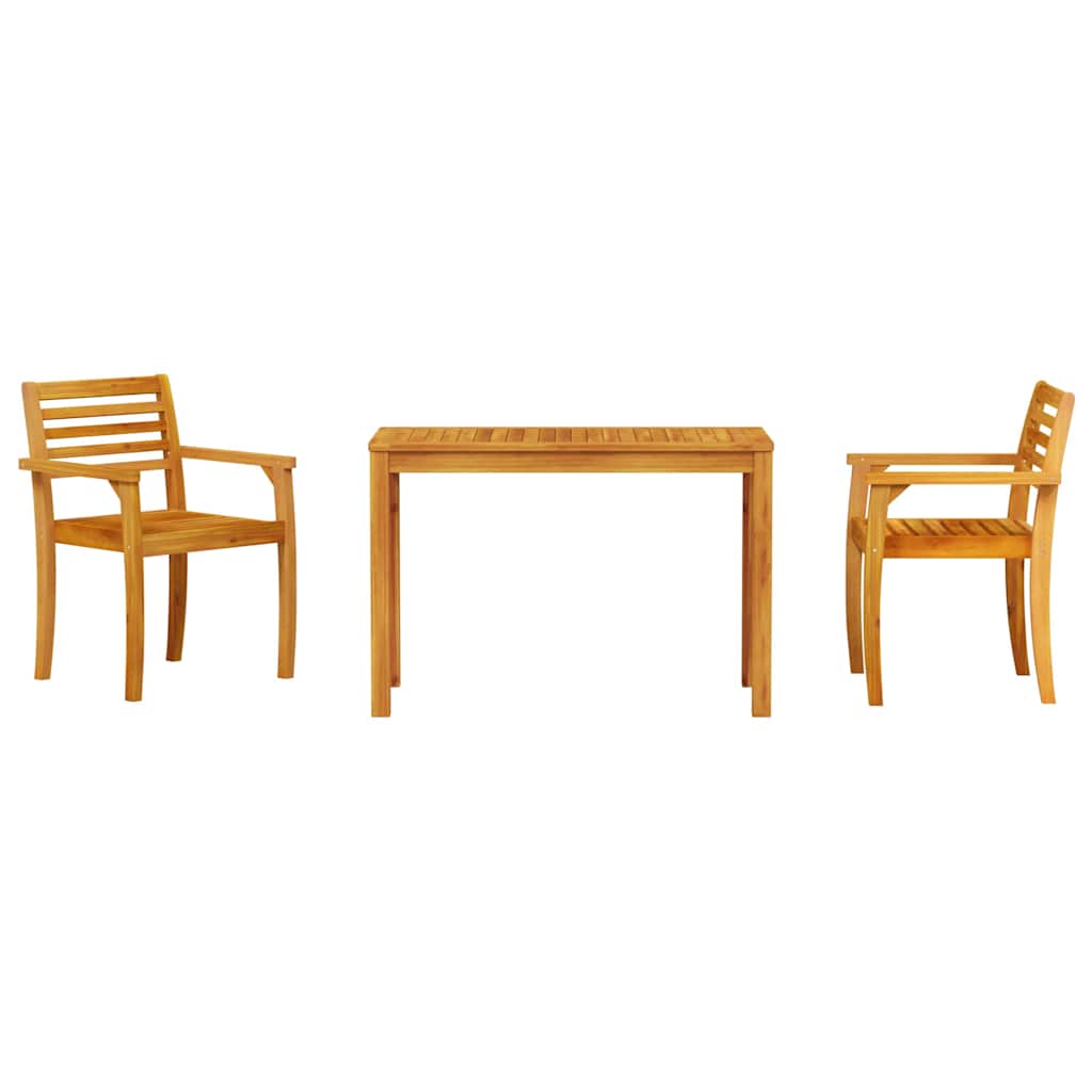 Trädgårdsmöbelset 3 Pcs Brun Massivt Akaciaträ
