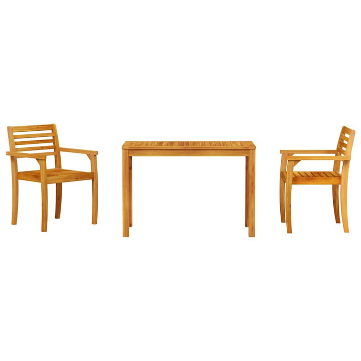 Trädgårdsmöbelset 3 Pcs Brun Massivt Akaciaträ