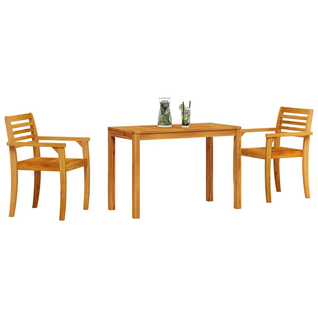 Trädgårdsmöbelset 3 Pcs Brun Massivt Akaciaträ