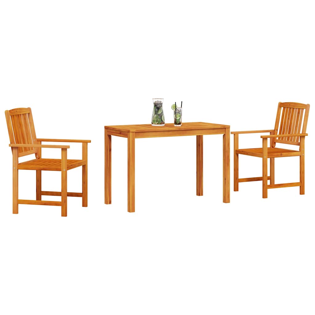 Trädgårdsmöbelset 3 Pcs Brun Massivt Akaciaträ