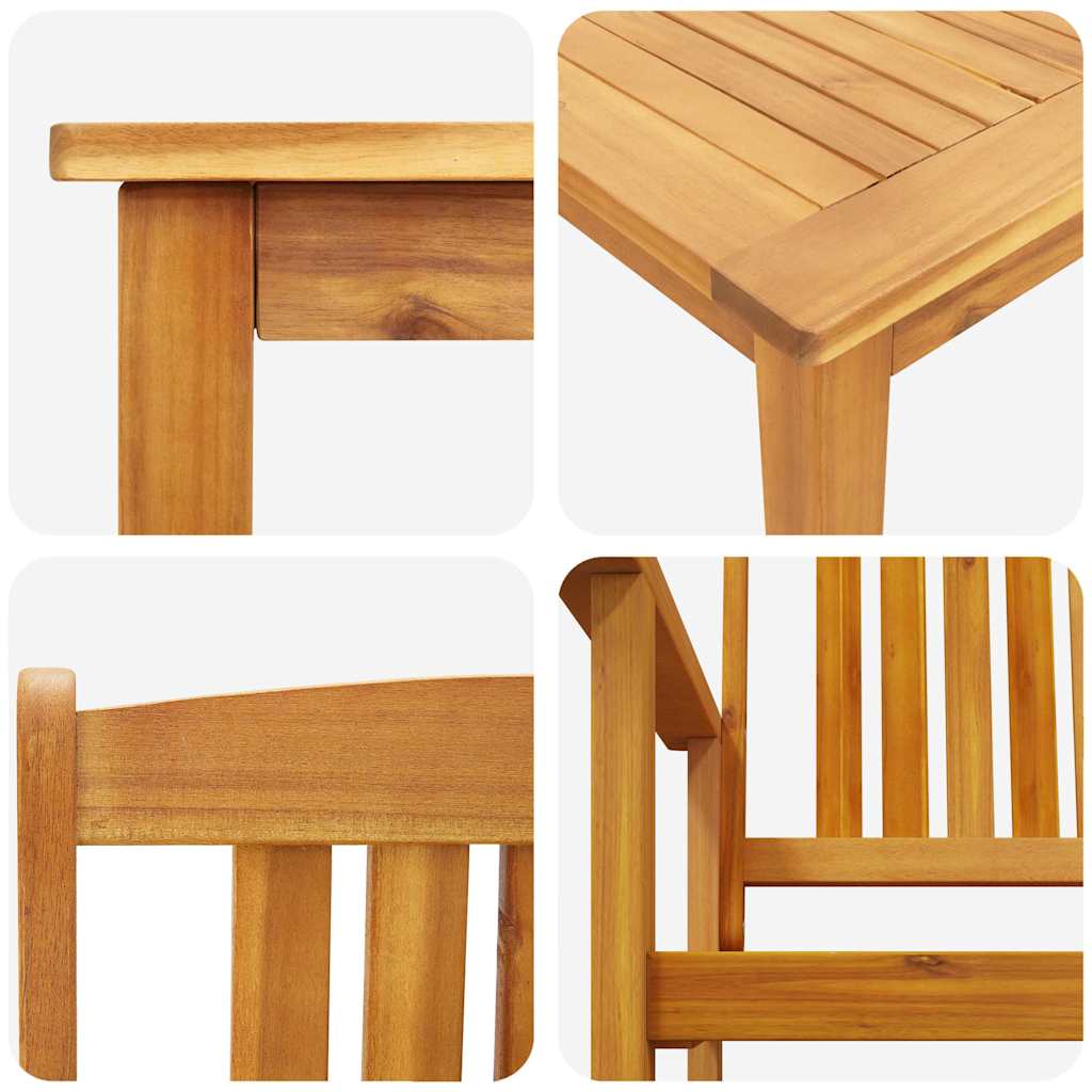 Trädgårdsmöbelset 5 Pcs Brun Massivt Akaciaträ