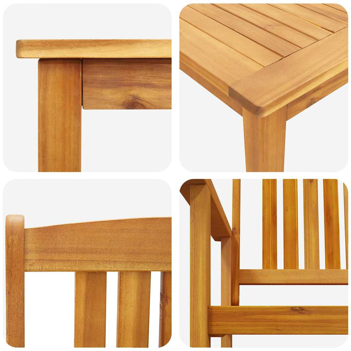 Trädgårdsmöbelset 5 Pcs Brun Massivt Akaciaträ