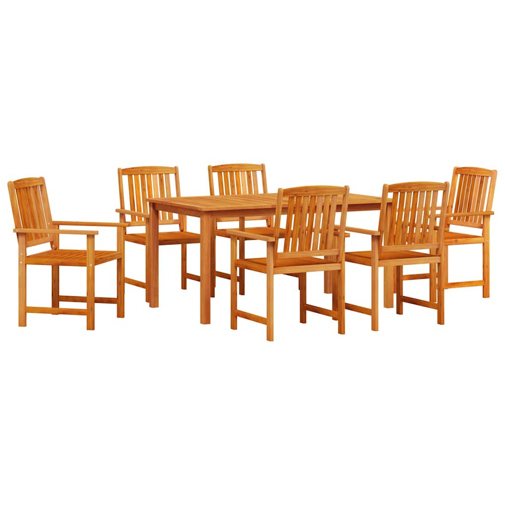 Trädgårdsmöbelset 7 Pcs Brun Massivt Akaciaträ