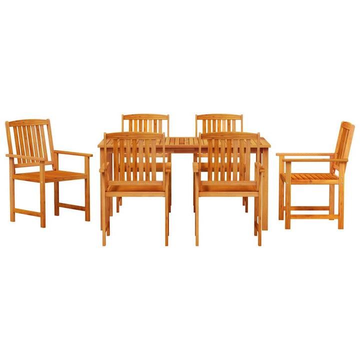 Trädgårdsmöbelset 7 Pcs Brun Massivt Akaciaträ