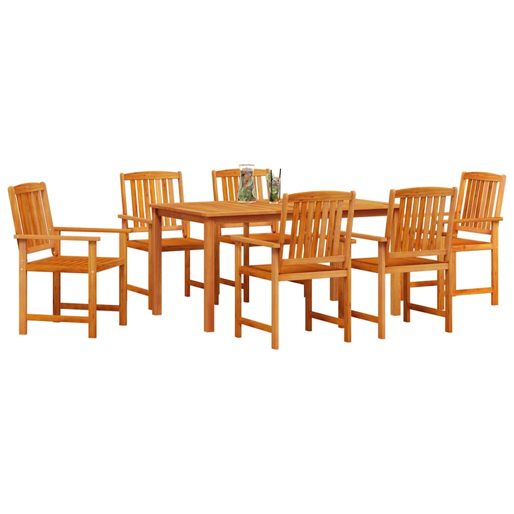 Trädgårdsmöbelset 7 Pcs Brun Massivt Akaciaträ